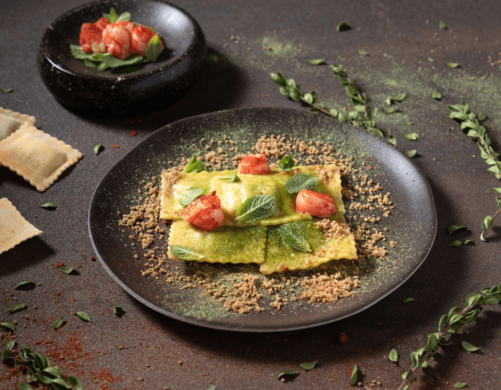 Ravioli ai carciofi, ricotta e maggiorana