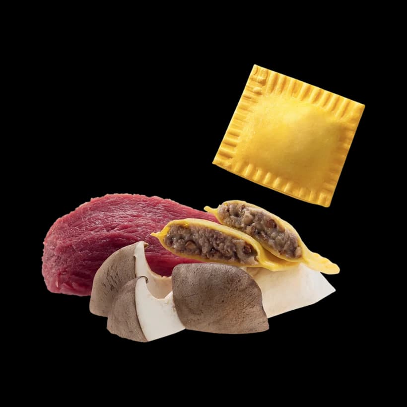 Quadrelli con chianina e cardoncelli