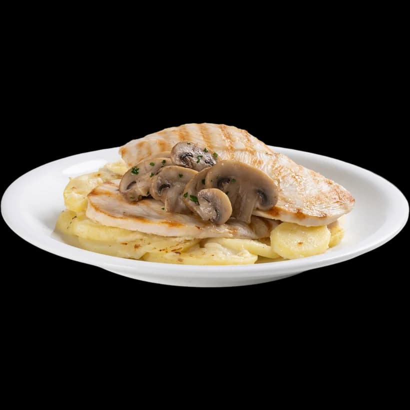 Filetto di pollo con funghi e patate