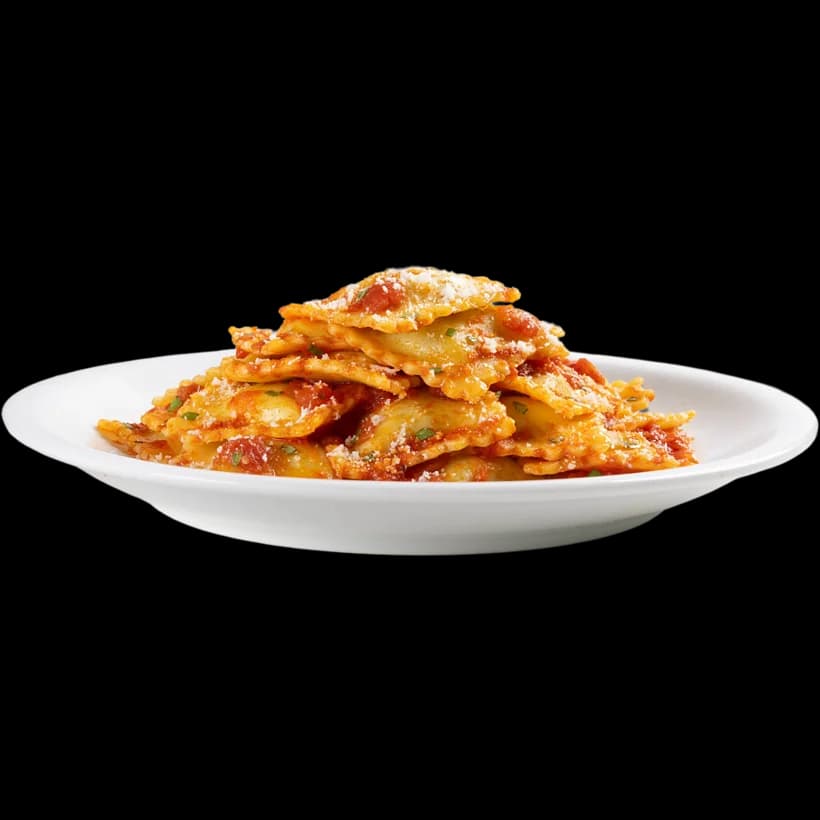 Ravioli con pomodoro datterino e basilico