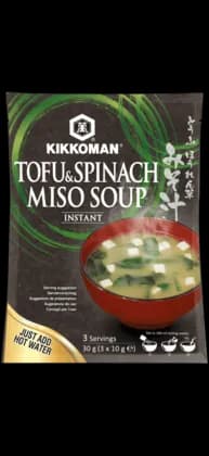 Zuppa di miso con tofu e spinaci
